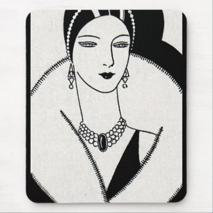 1928 art deco woman mouse pad