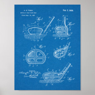 1928 Golf Club Head Design Patent Art Print