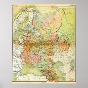 1928 Map of Old Soviet Union USSR Russia Poster