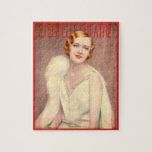 1928 Ziegfeld Theatre program cover Marilyn Miller Jigsaw Puzzle