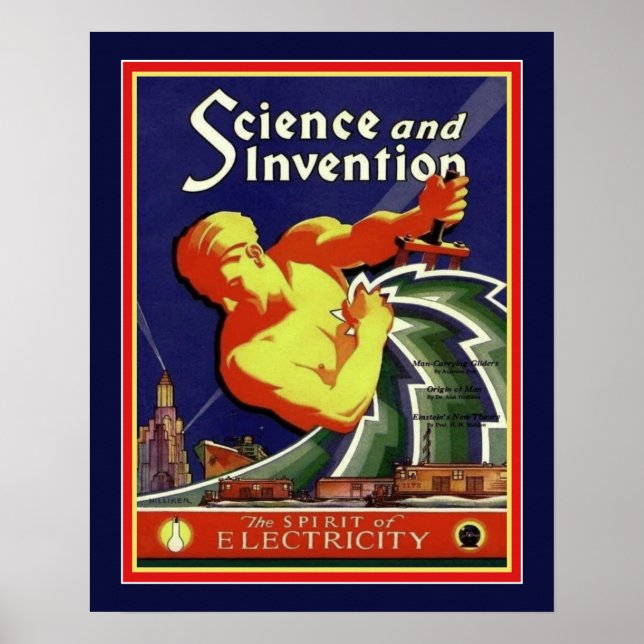 1929 Art Deco Science & Invention Poster (Front)