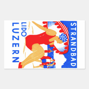 1929 Art Deco Strandbad Lido Luzern Sticker