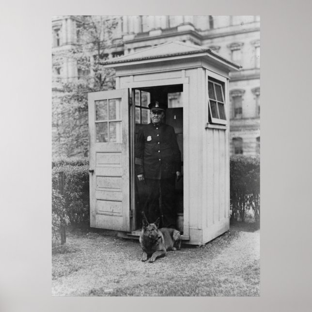 1929 Belgian police dog at White House Poster (Front)