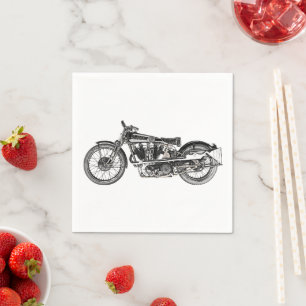1929 Brough Superior Motorcycle Napkin