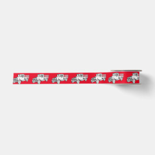 1929 Chevy Truck 1 Tonne Stake Body Illustration Satin Ribbon