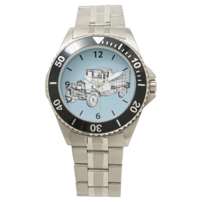 1929 Chevy Truck 1 Tonne Stake Body Illustration Watch (Front)