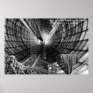 1929 Graf Zeppelin airship  LZ 127 interior poster