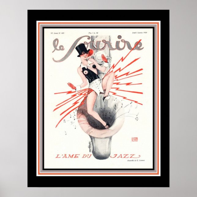 1929 Le Sourire Art Déco Jazz Couverture (Devant)