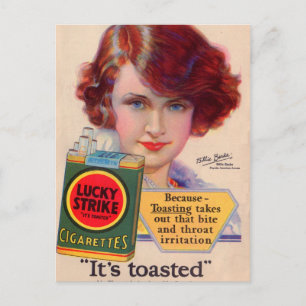 1929 Lucky Strikes ad with Billie Burke Postcard