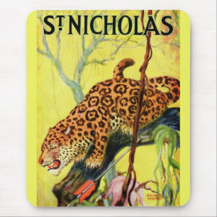 1929 St. Nicholas magazine cover leopard Mouse Pad