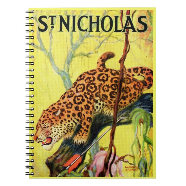 1929 St. Nicholas magazine cover leopard Notebook (Front)