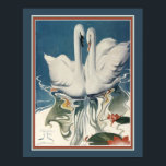 1929 Swans Art Deco Poster<br><div class="desc">Colourful, 1929, Art Deco "Swans" print. 16x20 shown here. Standard 11x14 also available, as well as, custom sizes and canvas.</div>