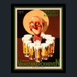 1930 Art Deco Belgian Beer Ad Poster<br><div class="desc">Colorful,  1930,  Art Deco,  beer advertisement for Vandenkerckhoven belgian beer. 11x14 shown here. Available in standard 8x10 and 16x20,  as well as,  custom sizes/</div>