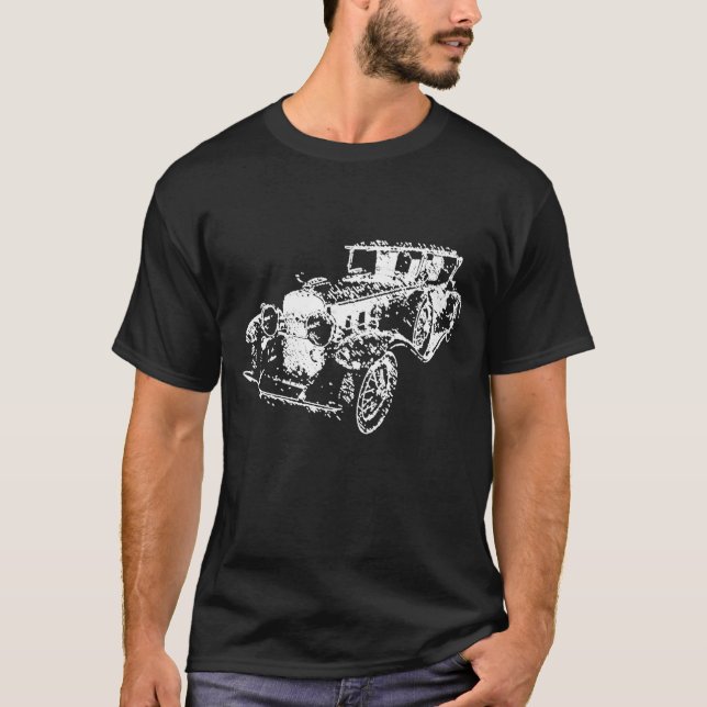1930 Classic Cadillac V-16 Roadster Sketch Art T-Shirt (Front)