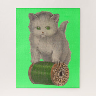 1930 Corticelli white kitten Jigsaw Puzzle