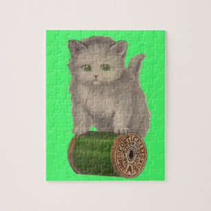 1930 Corticelli white kitten Jigsaw Puzzle
