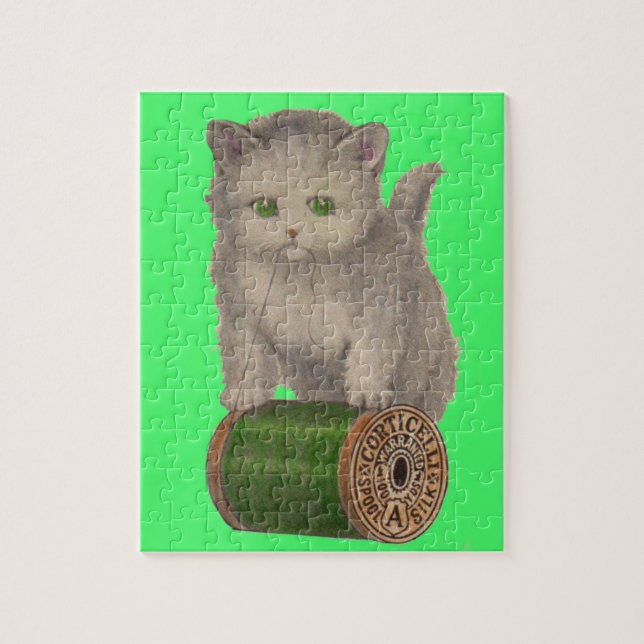 1930 Corticelli white kitten Jigsaw Puzzle (Vertical)