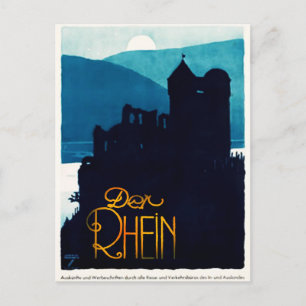 1930 Der Rhein Allemagne Poster carte postale