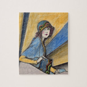1930 fashionable woman in cloche hat jigsaw puzzle