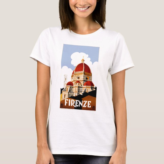 1930 Florence Italy Travel Poster T-Shirt (Front)