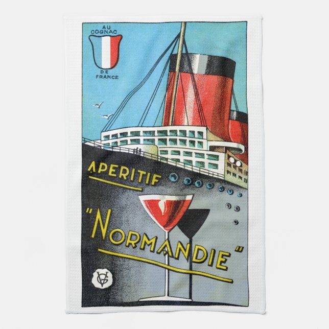 1930 French Apertif Normandie Kitchen Towel (Vertical)