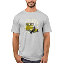 1930 Model A Yellow Classic Hotrod Route66 T-Shirt