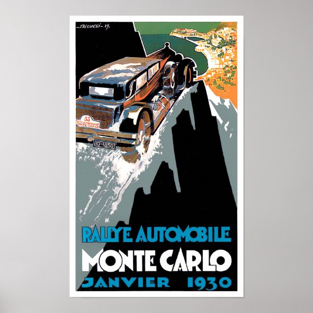 1930 Monte Carlo rally vintage racing Poster (Front)