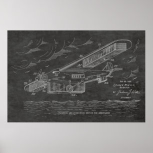 1930 Safety Airplane Patent Art Drawing Print