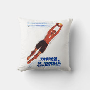 1930 Soccer Tournament Throw Pillow