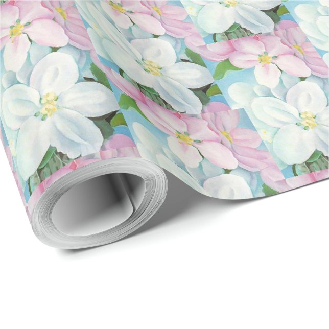 1930 Vintage Apple Blossoms Georgia O'Keefe Wrapping Paper (Roll Corner)