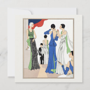 1930 Vintage Women in Evening Gowns  Card