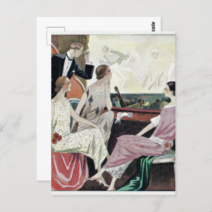 1930 Vintage Women in Evening Gowns   Postcard