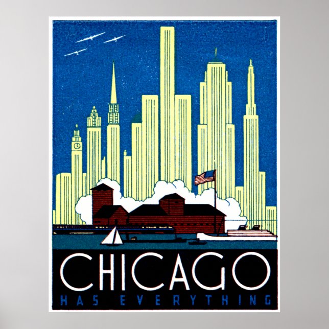 1930 Visit Chicago Poster (Front)