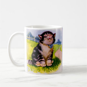1930s adorable singing kitten coffee mug