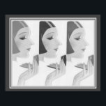 1930's Art Deco Compact Ad 16 x 20 Poster<br><div class="desc">1930's,  Art Deco,  compact advertisement poster in neutral black,  white,  and gray.</div>