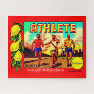 1930s Athlete fruit crate label Jigsaw Puzzle