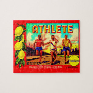 1930s Athlete fruit crate label Jigsaw Puzzle