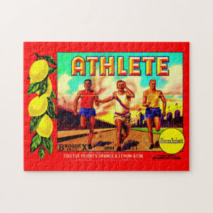 1930s Athlete fruit crate label Jigsaw Puzzle