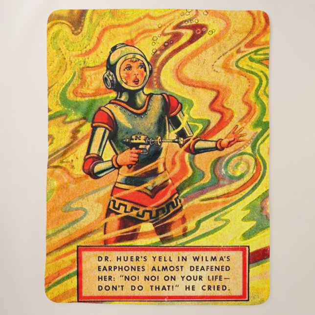 1930s Buck Rogers comic Wilma Deering Sherpa Blanket (Front)
