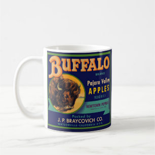1930s Buffalo Brand Apples crate label print Coffee Mug