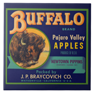 1930s Buffalo Brand Apples crate label print Tile