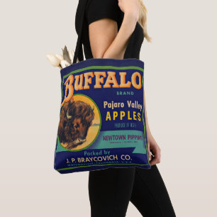 1930s Buffalo Brand Apples crate label print Tote Bag