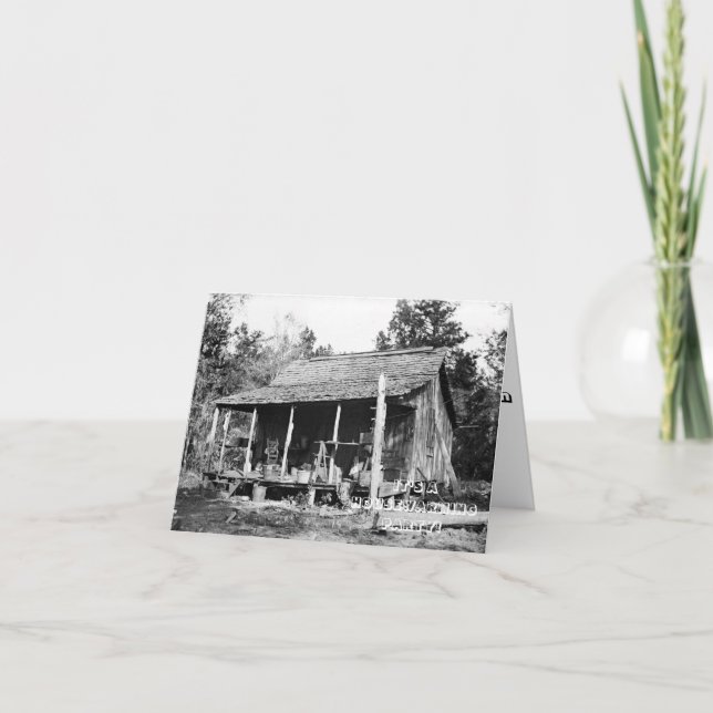 1930's Cabin Wreck Hillbilly Shack Housewarming Invitation (Front)