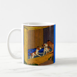 1930s children's book art puppies and Mama Coffee Mug