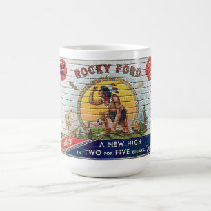 1930s CIGAR BOX LABEL ON A BRICK WALL COFFEE MUG