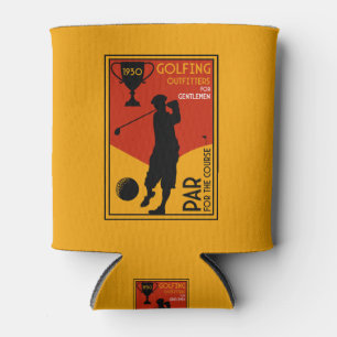 1930's Classic Golf Art Print Can Cooler