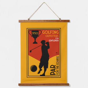 1930's Classic Golf Art Print Hanging Tapestry