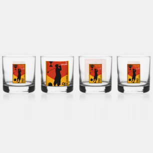 1930's Classic Golf Art Print Whiskey Glass