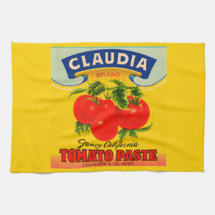1930s Claudia tomato paste label Kitchen Towel