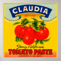 1930s Claudia tomato paste label